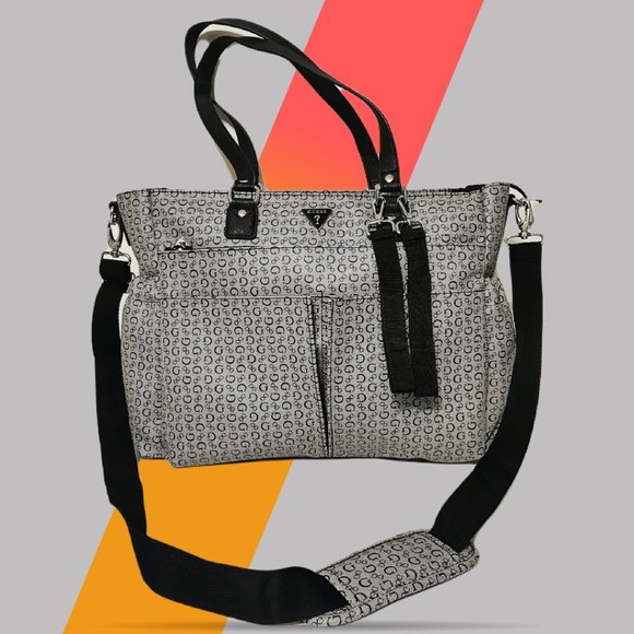 Guess Diaper Bag / Travel Bag | Color: Gray-black | Size large - Picture 1 of 11